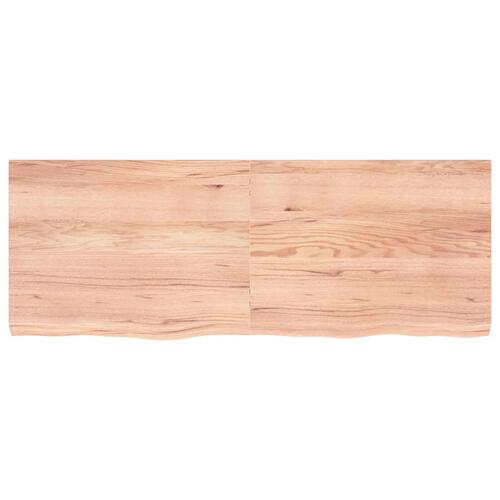 Bordplade til badeværelse 160x60x(2-6) cm massivt træ lysebrun