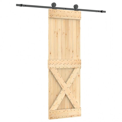 Skydedør med monteringssæt 70x210 cm massivt fyrretræ