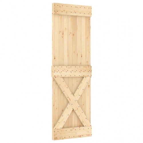 Skydedør med monteringssæt 70x210 cm massivt fyrretræ