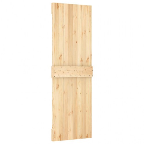 Skydedør med monteringssæt 70x210 cm massivt fyrretræ