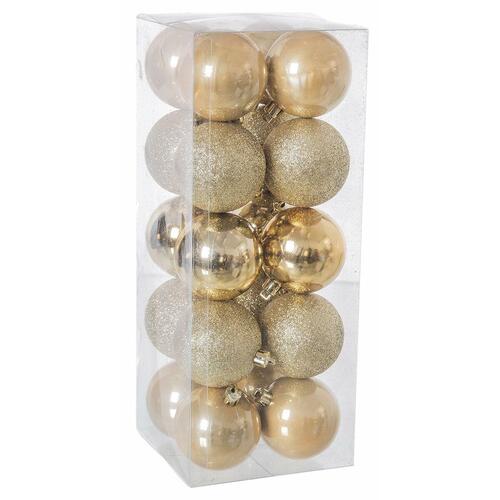 Julekugler Gylden Plastik 6 x 6 x 6 cm (20 Dele) (20 enheder)
