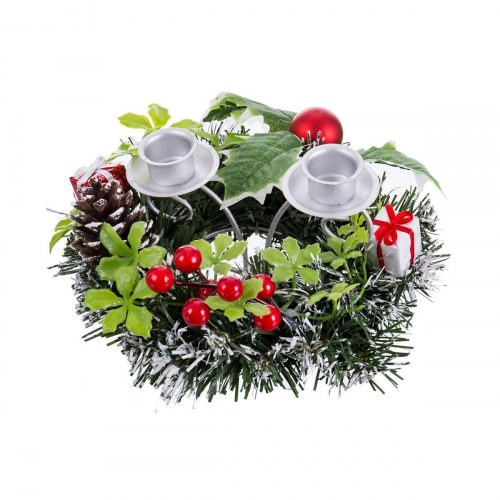 Julelys Holder Rød Multifarvet Metal Plastik Ananas 15 cm