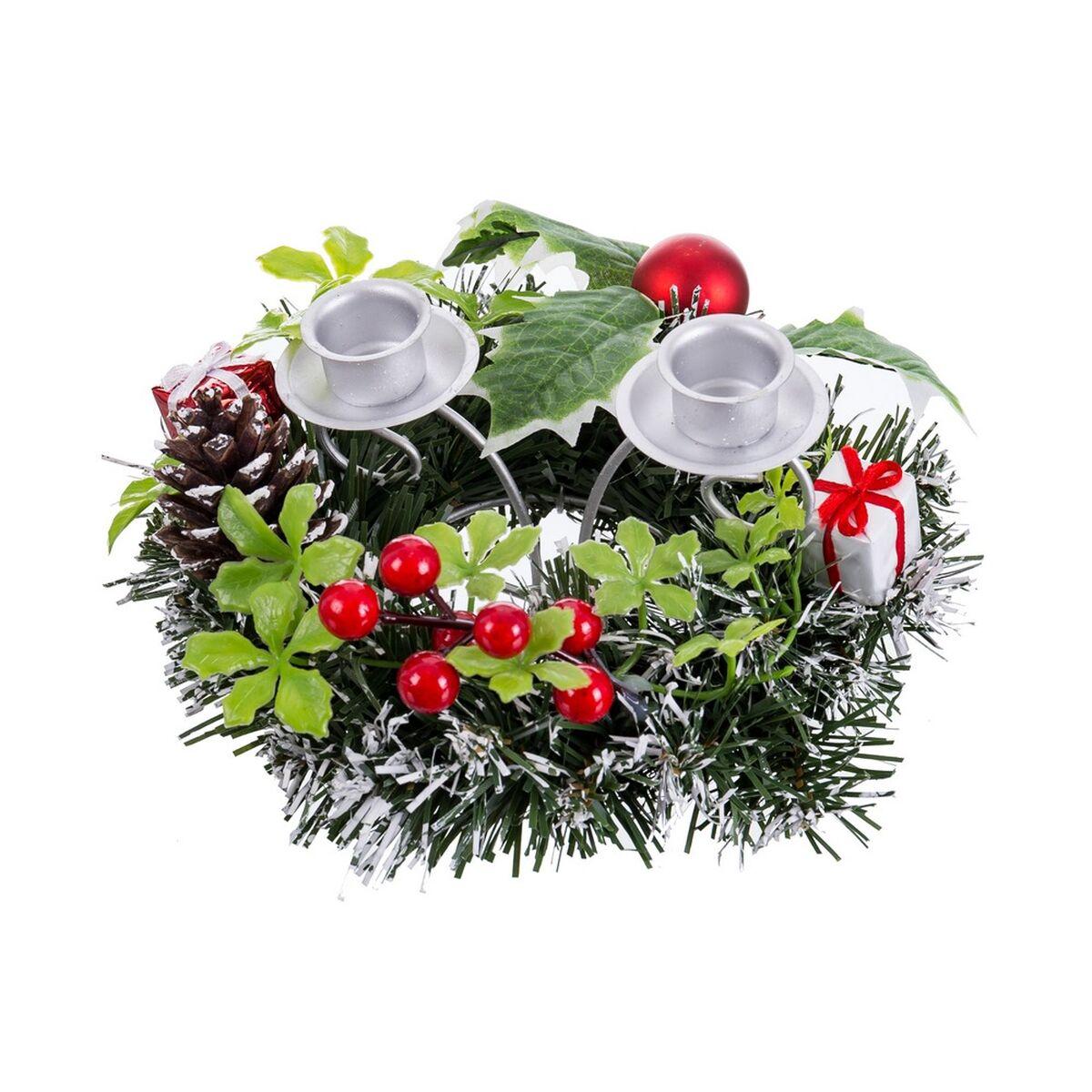 Julelys Holder Rød Multifarvet Metal Plastik Ananas 15 cm