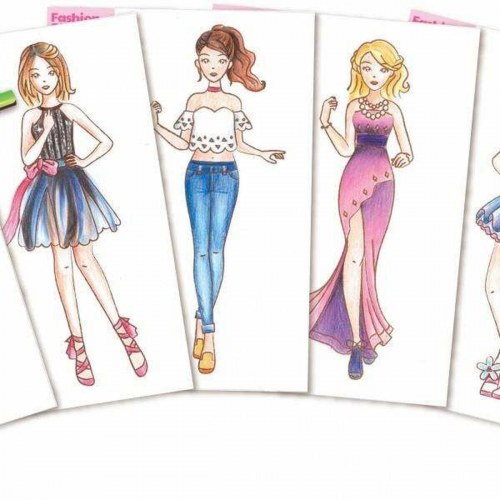 Hape Tegningssæt - Fashion Studio kreativt modesæt til børn