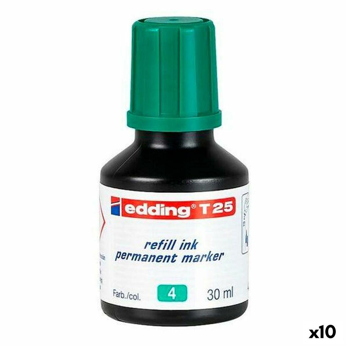 Genopfyld Blæk Edding T25 Sprittusch Grøn 30 Ml 10 Enheder