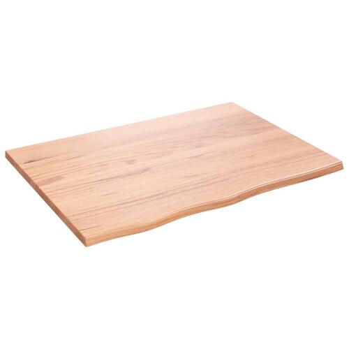 Bordplade 80x60x2 cm behandlet massivt eg lysebrun