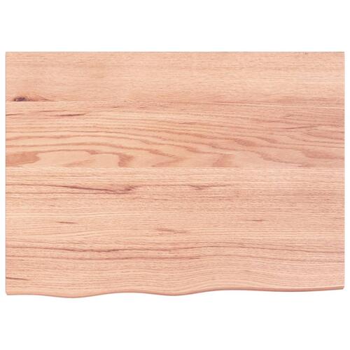 Bordplade 80x60x2 cm behandlet massivt eg lysebrun