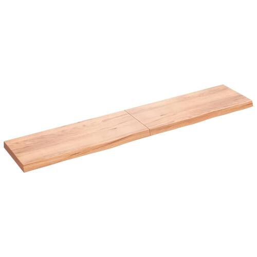 Bordplade 200x40x(2-6) cm behandlet massivt egetræ lysebrun