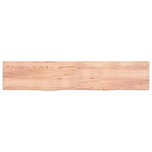 Bordplade 200x40x(2-6) cm behandlet massivt egetræ lysebrun
