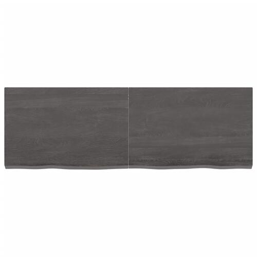 Bordplade 120x40x(2-4) cm behandlet massivt egetræ mørkebrun