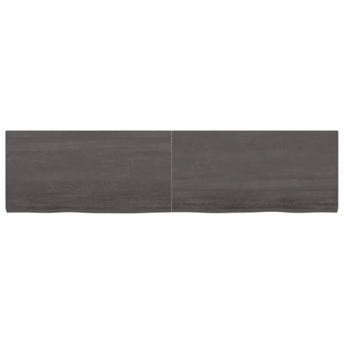 Bordplade 160x40x(2-4) cm behandlet massivt egetræ mørkebrun