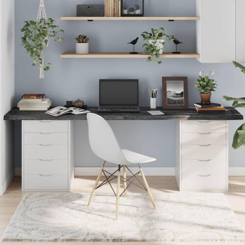 Bordplade 220x50x(2-4) cm behandlet massivt egetræ mørkebrun