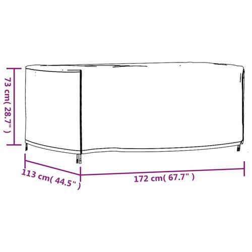 Havemøbelovertræk 172x113x73 cm vandtæt 420D sort