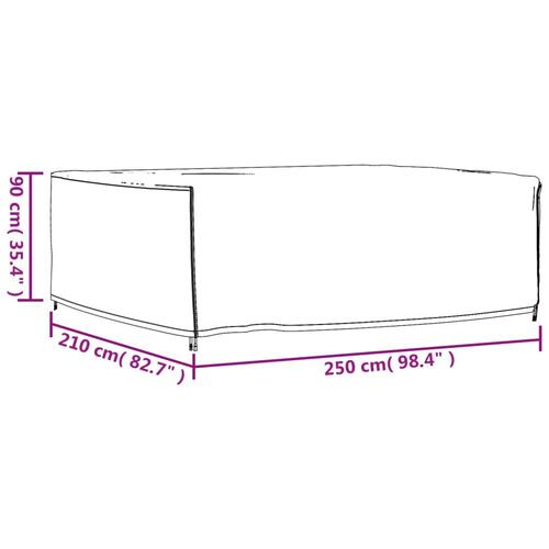 Havemøbelovertræk 250x210x90 cm vandtæt 420D sort