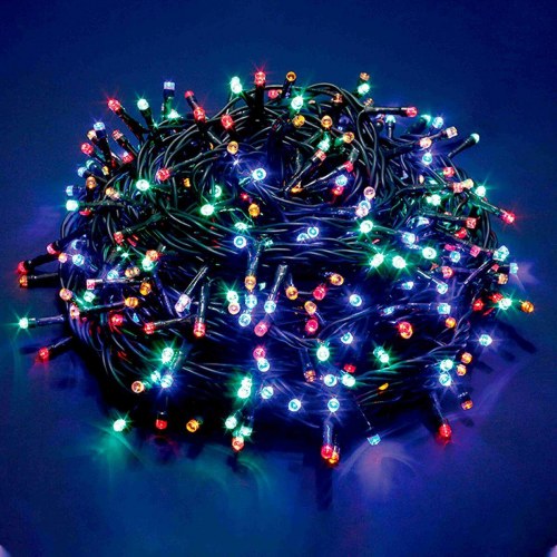 LED guirlande 37,5 m Multifarvet