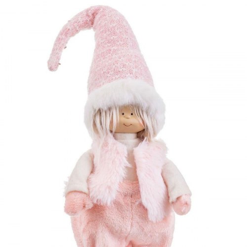 Julepynt Pink Metal Polyesterharpisk Polyfoam Materiale Barn 19 x 10 x 51 cm
