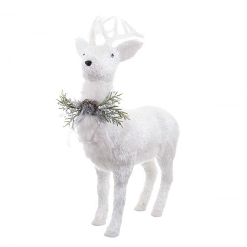 Julepynt Hvid Polyfoam Hjort 73 x 33 x 108 cm