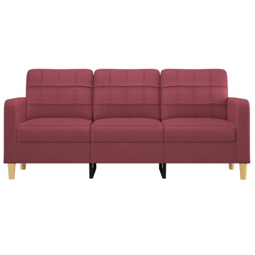 3-personers sofa i stof - 180 cm, vinrød