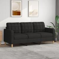 3-personers sofa 180 cm stof sort