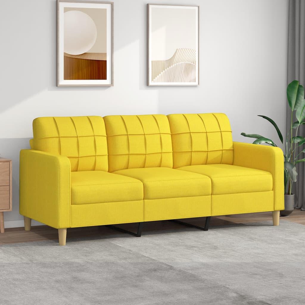 3 Personers Sofa 180 Cm Stof Lysegul
