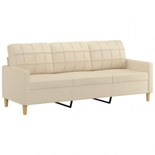 3-personers sofa i stof - cremefarvet, 180 cm sædebredde