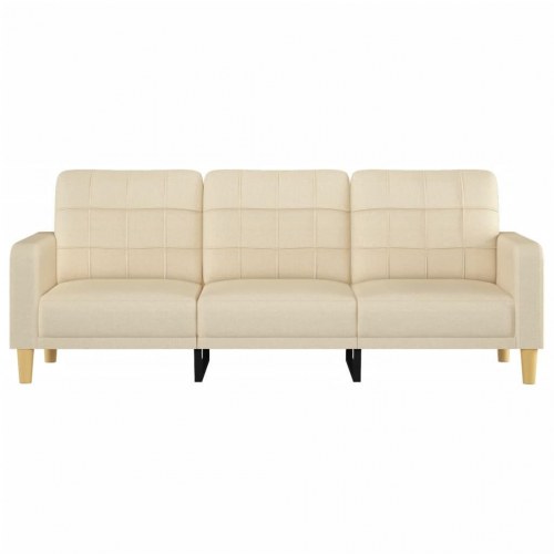 3-personers sofa i stof - cremefarvet, 180 cm sædebredde