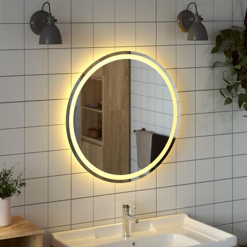 Badeværelsesspejl med LED-lys 70 cm rundt
