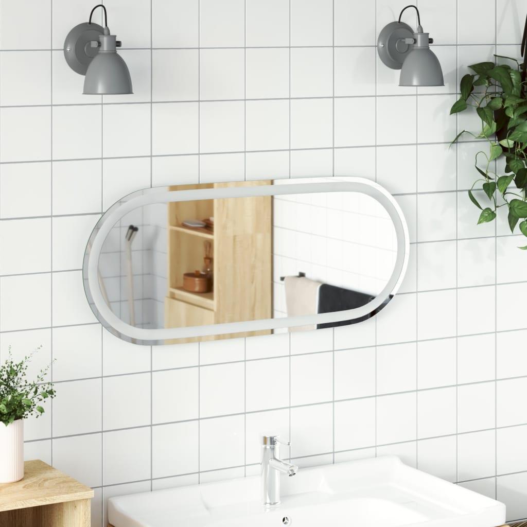 LED-badeværelsesspejl 80 x 35 cm oval med lys