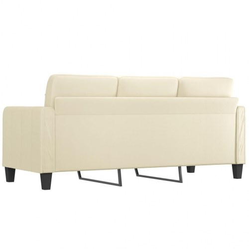 3-personers sofa i kunstlæder - cremefarvet