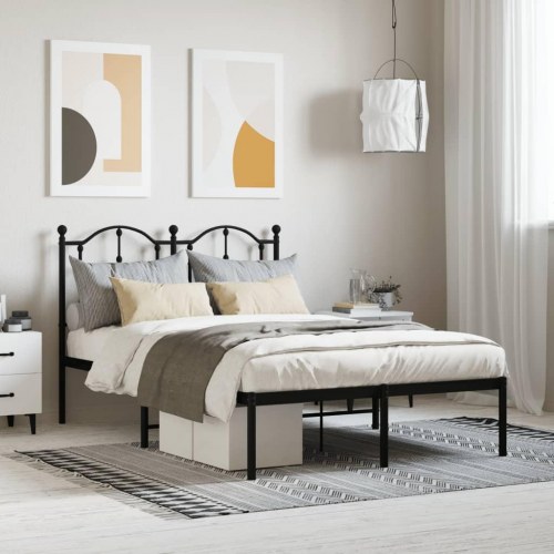Sengeramme med sengegavl 120 x 190 cm - sort