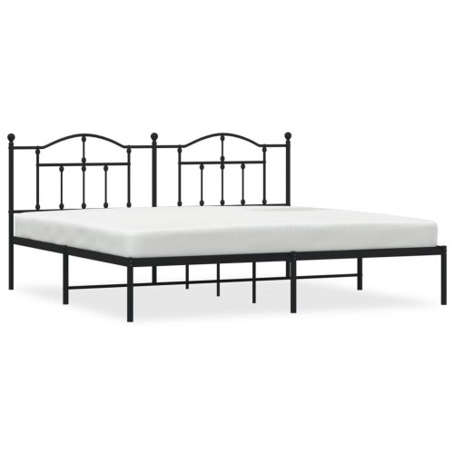 Sengeramme med sengegavl 193 x 203 cm - sort