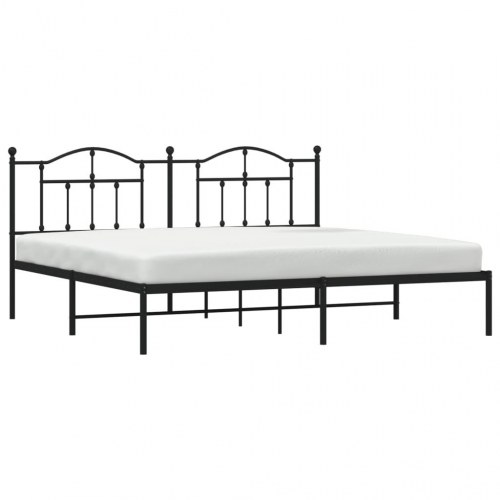 Sengeramme med sengegavl 193 x 203 cm - sort