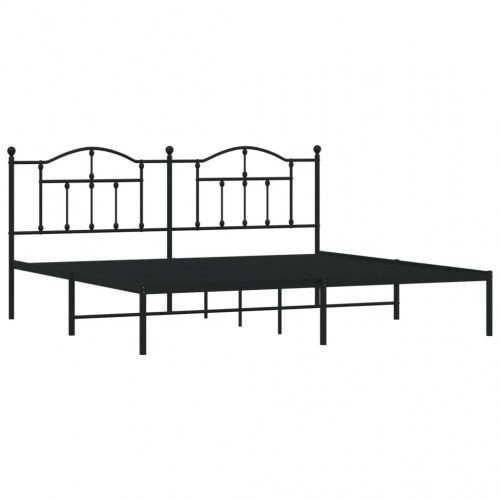Sengeramme med sengegavl 193 x 203 cm - sort