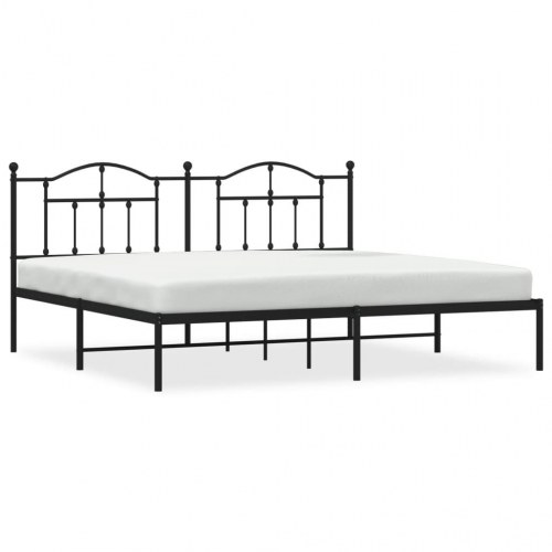 Sengeramme med sengegavl 200 x 200 cm - sort