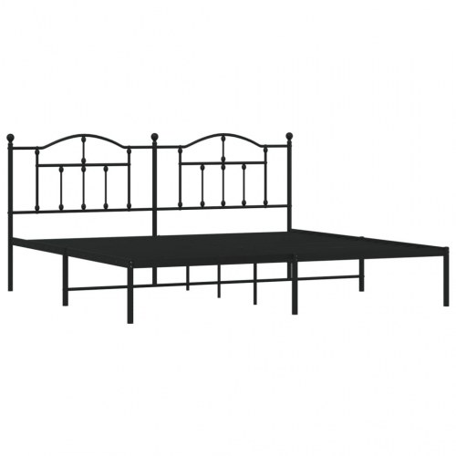 Sengeramme med sengegavl 200 x 200 cm - sort
