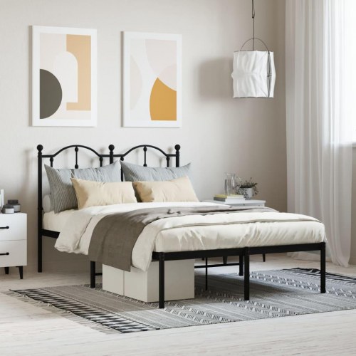 Sengeramme med sengegavl 120 x 200 cm - sort