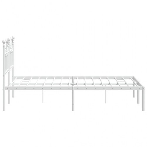 Sengeramme med sengegavl 120 x 190 cm i stål - hvid