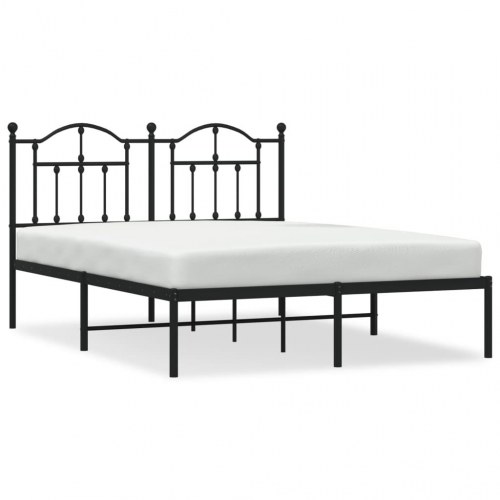 Sengeramme med sengegavl 140 x 200 cm - sort