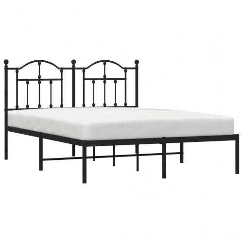 Sengeramme med sengegavl 140 x 200 cm - sort
