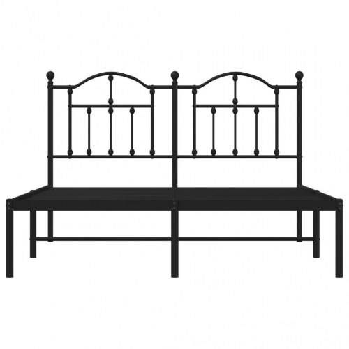 Sengeramme med sengegavl 140 x 200 cm - sort