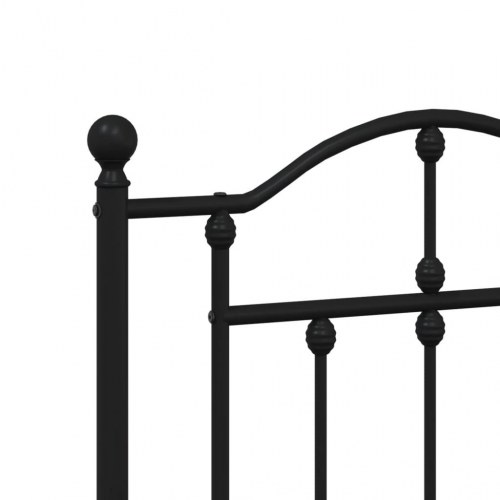 Sengeramme med sengegavl i metal - sort, 135 x 190 cm