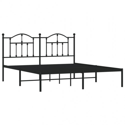 Sengeramme med sengegavl - sort - 183 x 213 cm
