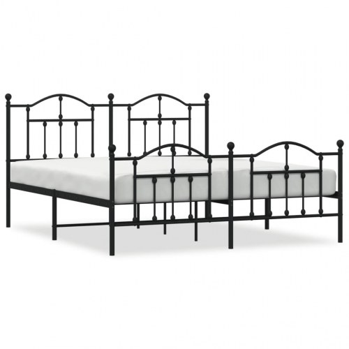 Sengeramme i metal med fodgærde 180×200 cm - sort