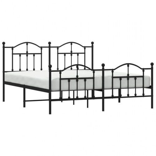 Sengeramme i metal med fodgærde 180×200 cm - sort