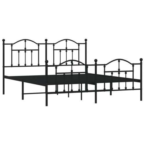 Sengeramme i metal med fodgærde 180×200 cm - sort
