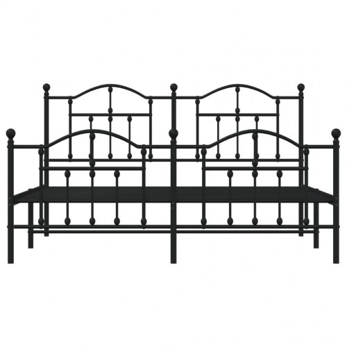 Sengeramme i metal med fodgærde 180×200 cm - sort