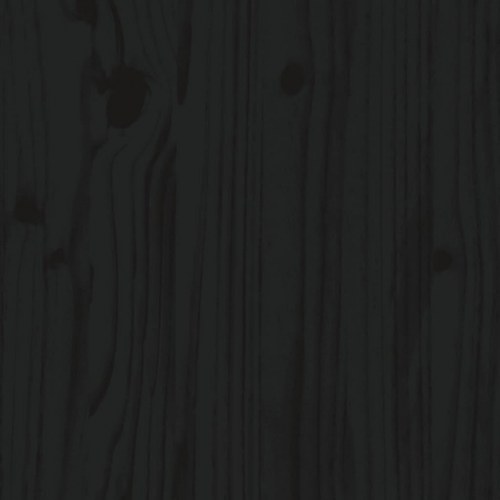 Sengeramme til juniorseng 90x200 cm massivt fyrretræ sort