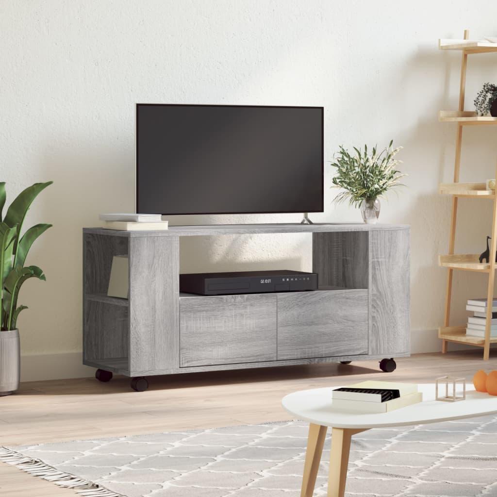 Tv-bord 102x34,5x43 cm konstrueret træ grå sonoma-eg