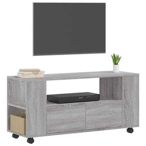Tv-bord 102x34,5x43 cm konstrueret træ grå sonoma-eg