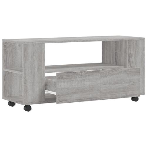 Tv-bord 102x34,5x43 cm konstrueret træ grå sonoma-eg